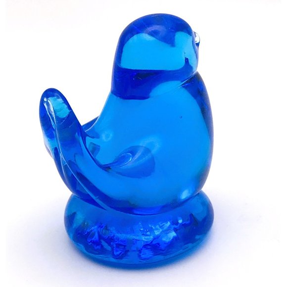 Bluebird of Happiness Leo Ward 1996 Blown Art Glass Blue Bird  Handcrafted - Picture 3 of 6